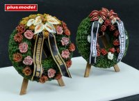 Funeral wreaths with easels